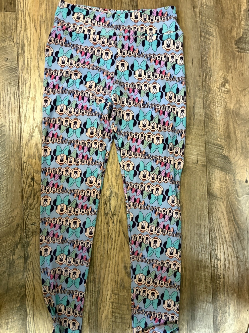 LuLaRoe Minnie Mouse Print Leggings - Aqua, Pink, Black